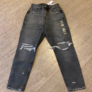 American Eagle Jeans: Highest High Rise Mom Jean Black Wash Comfort Stre…